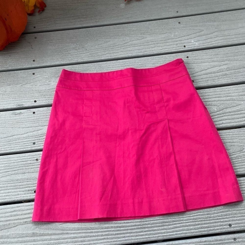 Banana Republic Fuchsia Barbie Pink Pleated A-Line Skirt Size 8 Bright Preppy